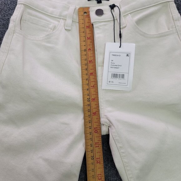 Theory Womens Size 24 Treeca D Crop Slim Cut Ecru Colored Drill Pants New - Picture 14 of 16